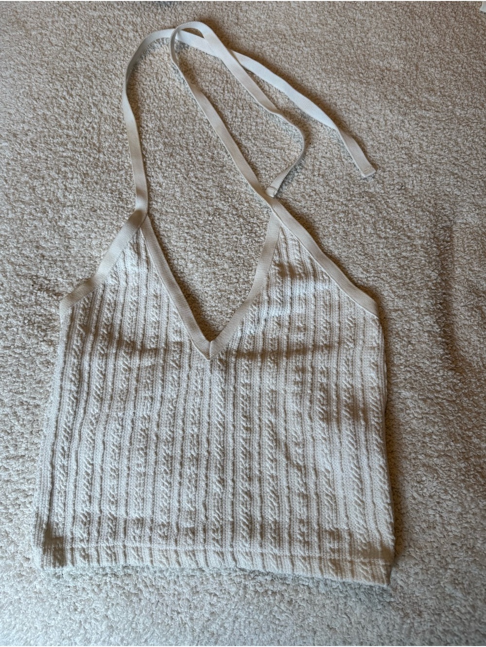 Zara Cream Knit Halter Tank Top